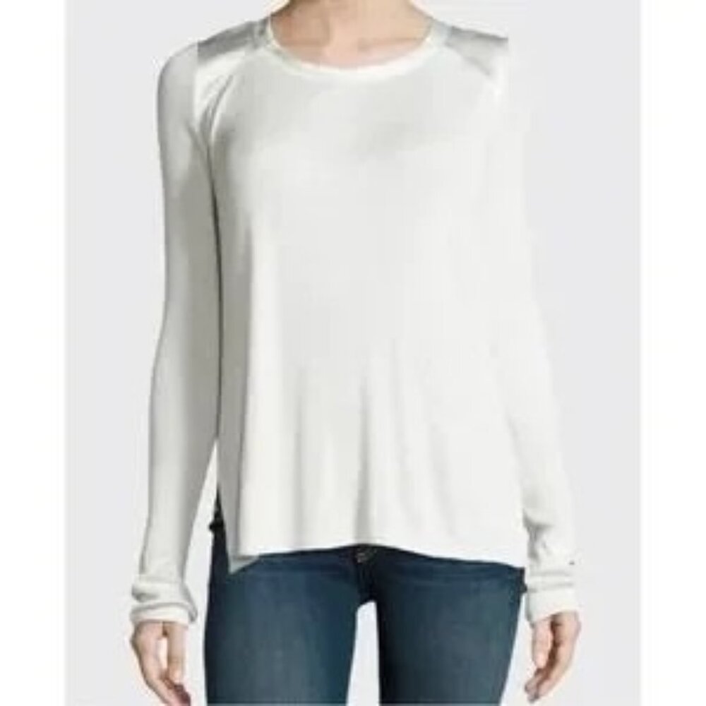 Rag & Bone Gunner Womens White Long Sleeve Ribbed Top S